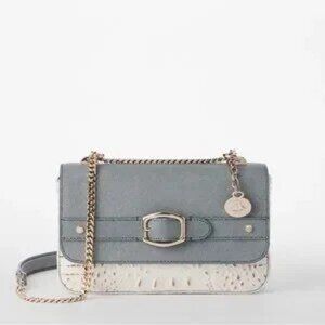 Brahmin Snowball Minden Rosa Leather Chain Small Shoulder Crossbody Handbag NWT